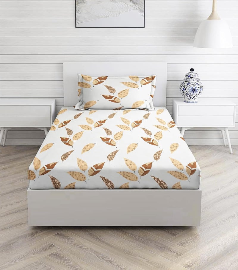 STARNSTYLE ستارنستايل غلاسي قطن شراشف سرير مفرد مع غطاء وسادة واحد - قطن مصفف ناعم 160 خيط - Image 1